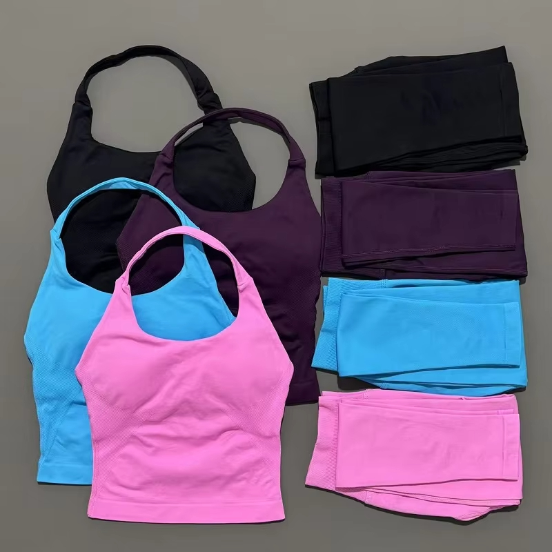 Pilates Yoga Clothes - 2피스 여성용 스포츠웨어 요가 세트 짐웨어