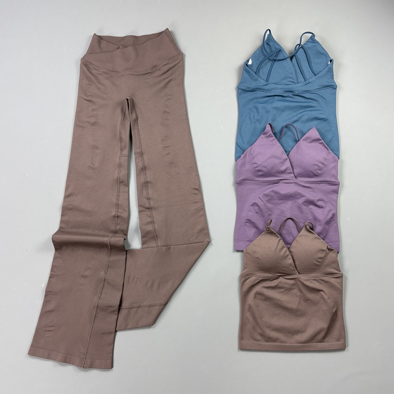 Pilates Yoga Clothes - 2피스 여성용 심리스 요가 운동복 세트