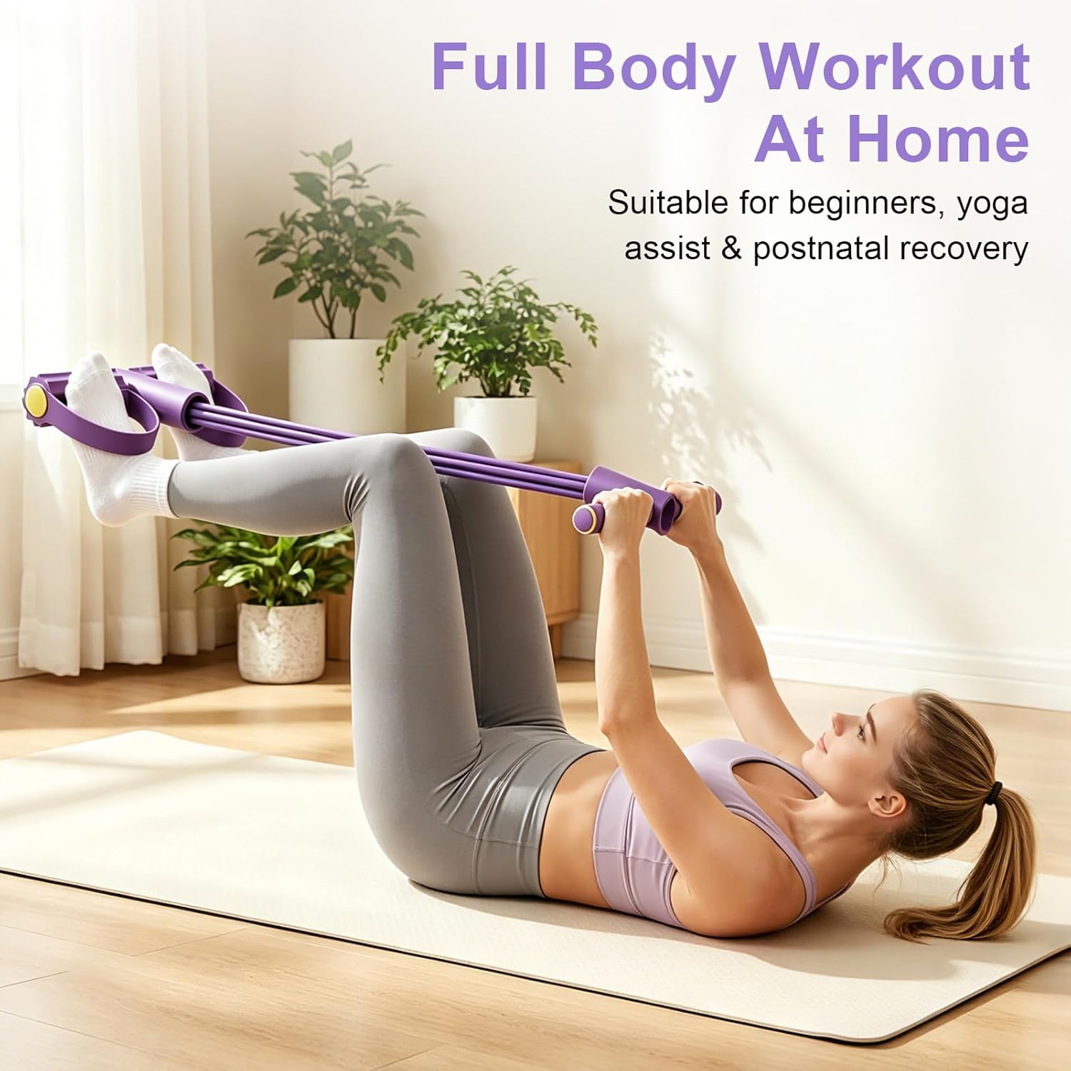 Pilates Yoga Reformer - 4튜브 저항 밴드 다기능 텐션 로프