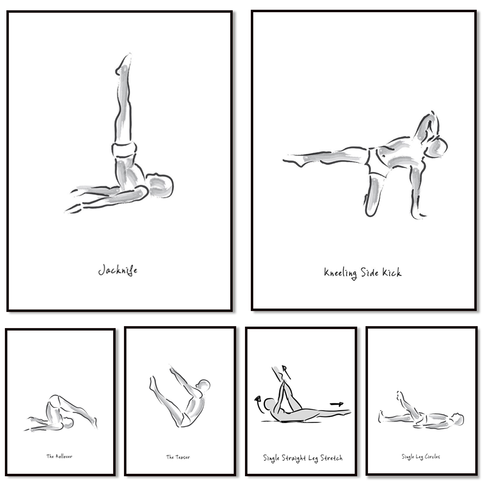 필라테스 운동 흑백 인포그래픽, 조셉 필라테스 포스터, - Pilates Yoga Combined 리뷰 및 가격