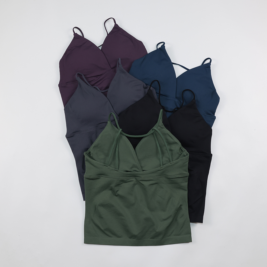 트위스트 프론트 백리스 짐 탑 여성 외출용 탑 패드 내 - Pilates Yoga Clothes 리뷰 및 가격